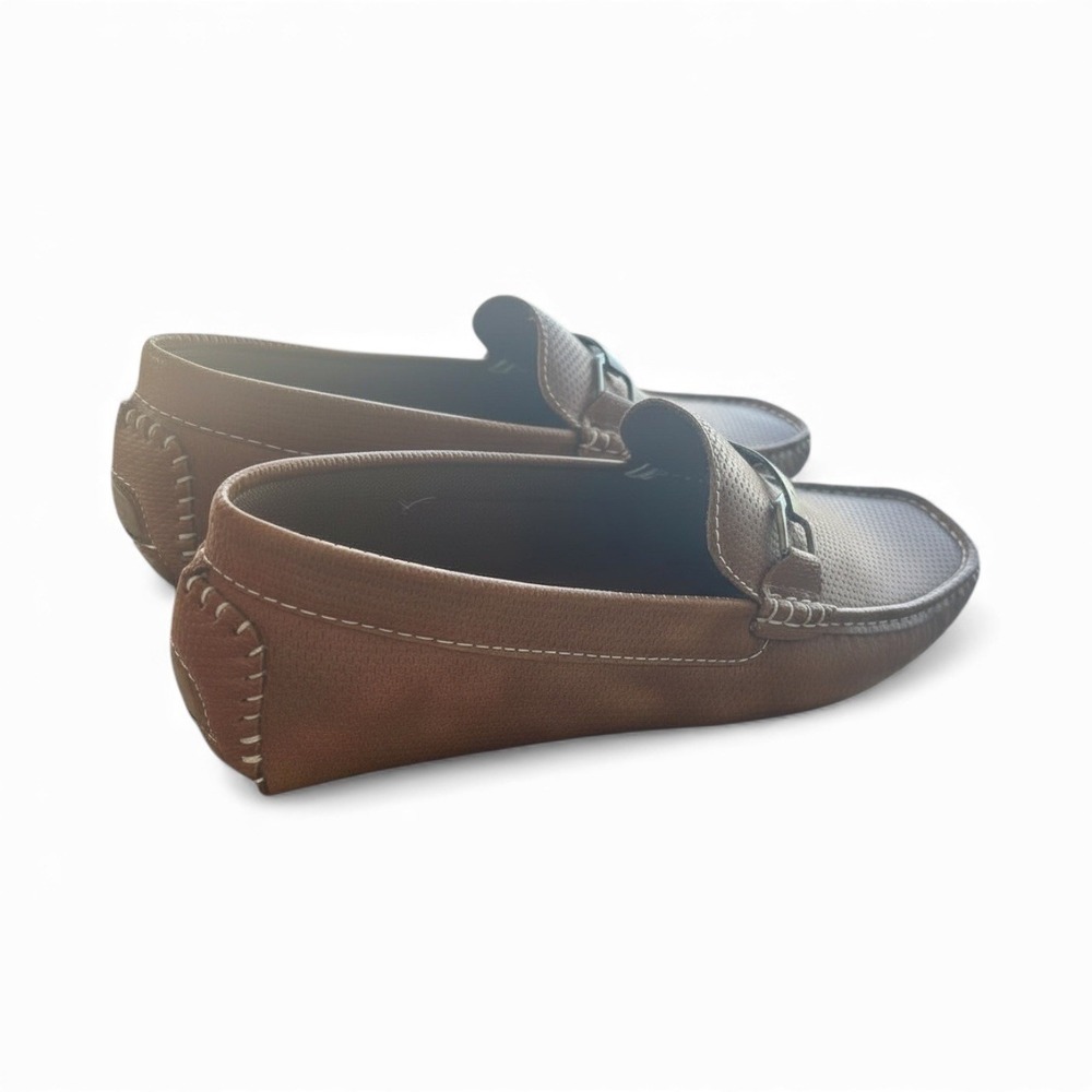 Aston Marc Mens Tan Leather Perforated Driving Moccasins Loafers‎ Shoes US 13 - Picture 7 of 9